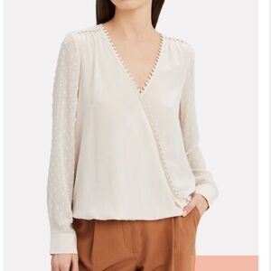L’AGENCE Perry Swiss Dot Silk Blouse